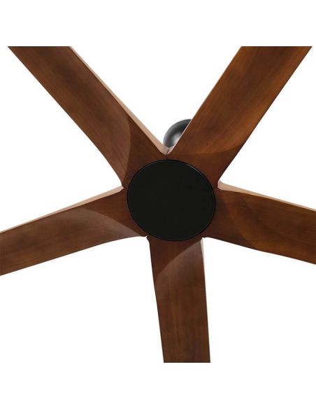Detalle Ventilador Industrial BIGWOOD 20 XL Negro/Nogal FSC | 5 Palas Madera | Motor DC | Mas de 39m2