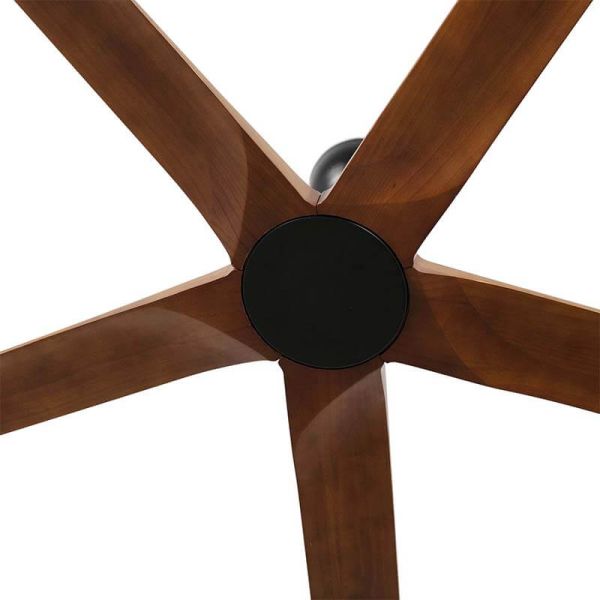 Detalle Ventilador Industrial BIGWOOD 20 XL Negro/Nogal FSC | 5 Palas Madera | Motor DC | Mas de 39m2