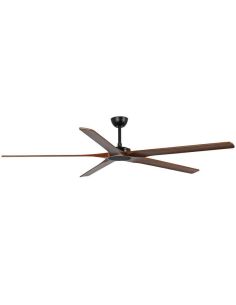 Ventilateur industriel BIGWOOD 20 XL, noir/noyer FSC | 5 pales en bois | Moteur CC | Plus de 39 m²