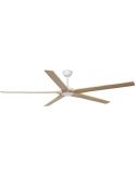 Ventilateur industriel BIGWOOD 20 XL blanc/noyer FSC | Moteur CC | 5 pales en bois | 39–60 m²