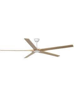 Ventilador Industrial BIGWOOD 20 XL Blanco/Nogal FSC | Motor DC | 5 Palas Madera | 39–60 m²