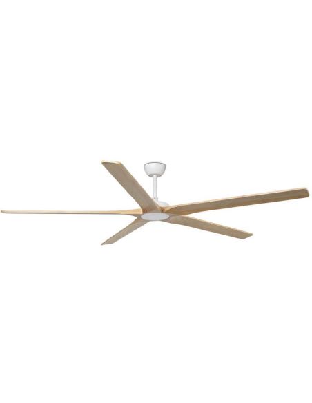 Ventilador Industrial BIGWOOD 20 XL Blanco/Nogal FSC | Motor DC | 5 Palas Madera | 39–60 m²