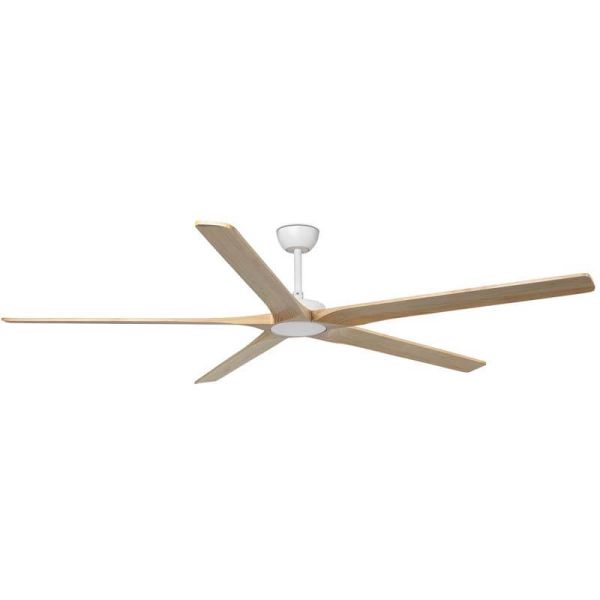 Ventilador Industrial BIGWOOD 20 XL Blanco/Nogal FSC | Motor DC | 5 Palas Madera | 39–60 m²
