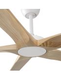 Detalle Ventilador Industrial BIGWOOD 20 XL Blanco/Nogal FSC | Motor DC | 5 Palas Madera | 39–60 m²