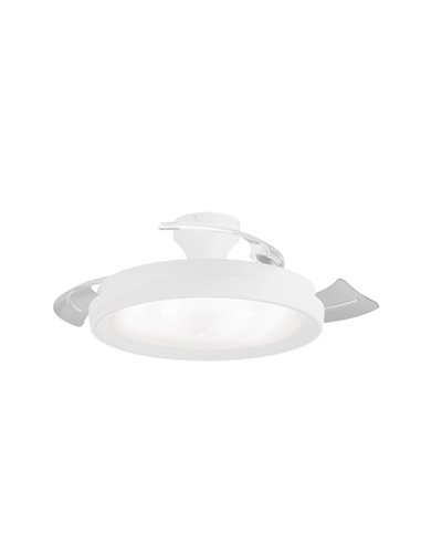 Ventilador de Techo LED BLISS blanco con difusor Cielo Estrellado, retráctil 28W+35W