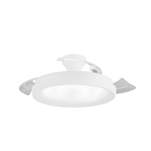 Ventilador de Techo LED BLISS blanco con difusor Cielo Estrellado, retráctil 28W+35W