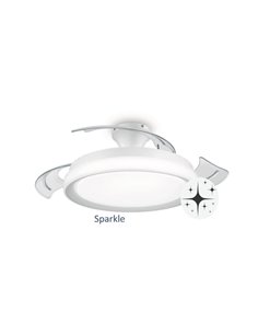 Ventilador de Techo LED BLISS blanco con difusor Cielo Estrellado, retráctil 28W+35W