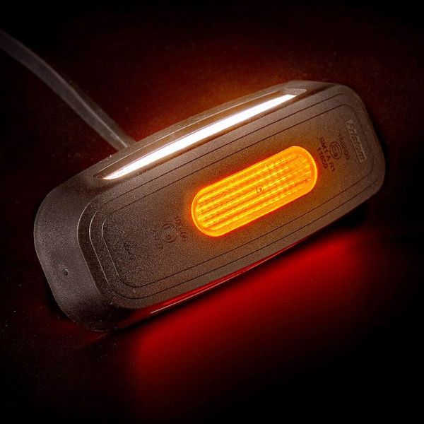 Luz de posição LED com suporte reto estendido, 3 funções, com luz de posição lateral, dianteira e traseira SM1 A R1 12V 24V