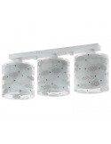Lámpara Gris 3 Luces de techo infantil Original serie Clouds con 3 pantallas redondas de la marca Dalber 41413E | LeonLeds