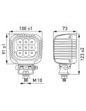 MEdidas Faro de trabajo LED cuadrado con luz de posición Ambar y Blanca Hella S3000 2.0 - 3000Lm R148 1GA 357 109-031