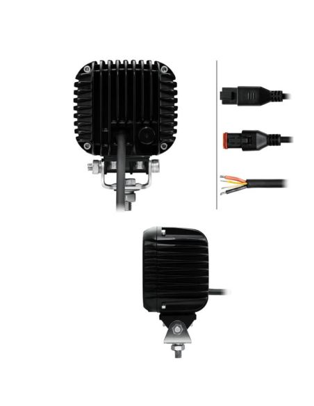 Feu de travail LED carré Hella S3000 2.0 avec feu de position orange et blanc - 3 000 lm R148 1GA 357 109-031