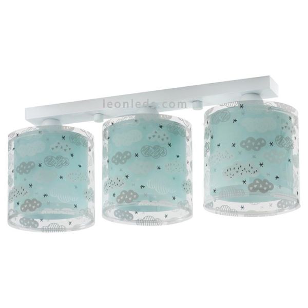 Plafonnier pour enfants à 3 lumières de la série Original Clouds avec 3 abat-jour ronds de la marque Dalber 41413H | leonleds