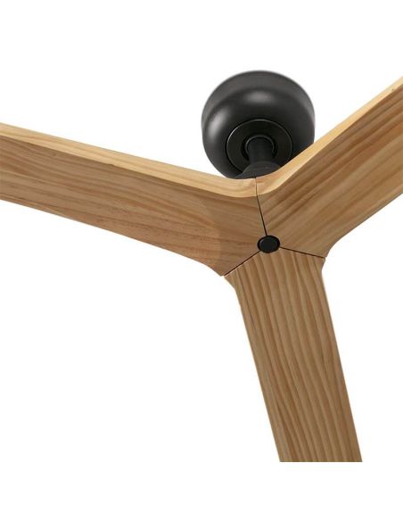 Détail du Ventilateur de plafond KLIM M noir avec pales en bois certifiées FSC | Ø 1250 mm | Moteur CC silencieux | Faro Lab