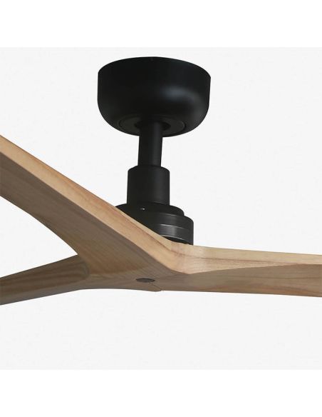 Detalle Ventilador de Techo KLIM M Negro con Palas de Madera FSC | Ø1250 mm | Motor DC Silencioso | Faro Lab