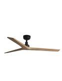 Ventilateur de plafond KLIM M noir avec pales en bois certifiées FSC | Ø 1250 mm | Moteur CC silencieux | Faro Lab