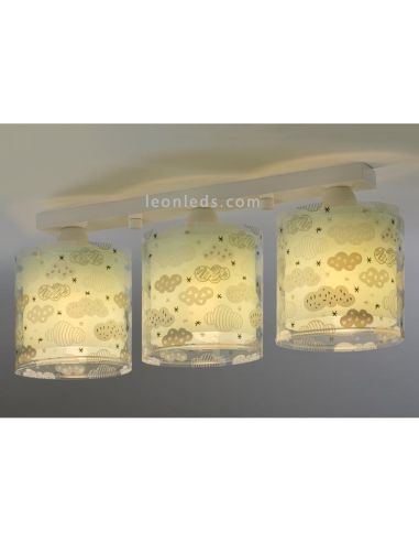 Lámpara 3 Luces de techo infantil Original serie Clouds con 3 pantallas redondas de la marca Dalber 41413H| LeonLeds