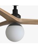 Detalle Ventilador de Techo con Luz KLIM M Negro y Pino FSC | Motor DC Silencioso | Función Inversa | E27 | 13–17,6 m²