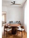 Ambiente Ventilador de Techo KLIM M Negro con Palas de Nogal | Motor DC Silencioso | Función Inversa | 13–17,6 m²