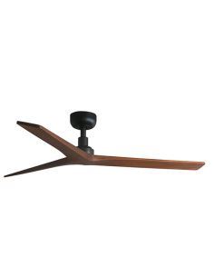 Ventilador de Techo KLIM M Negro con Palas de Nogal | Motor DC Silencioso | Función Inversa | 13–17,6 m²