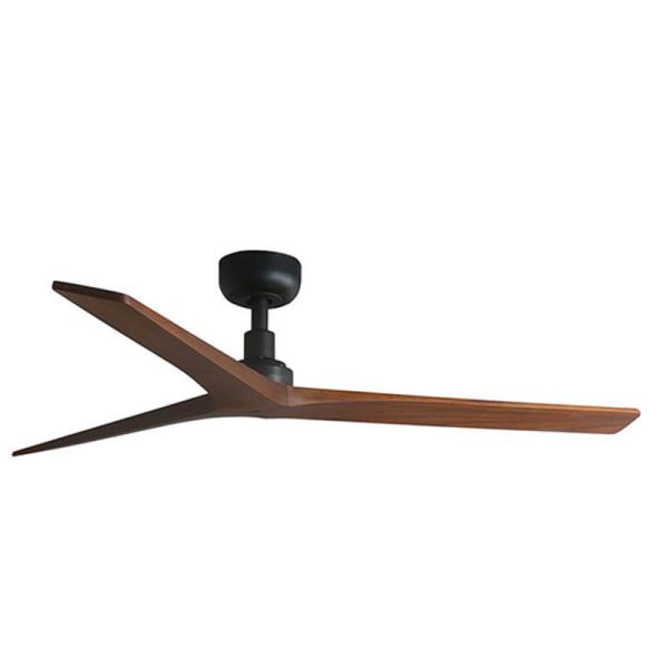 Ventilateur de plafond KLIM M noir avec pales en noyer | Moteur CC silencieux | Fonction marche arrière | 13–17,6 m²