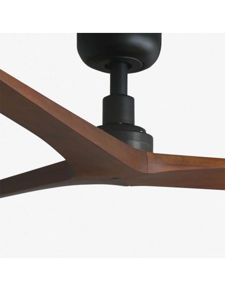 Ventilateur de plafond KLIM M noir avec pales en noyer | Moteur CC silencieux | Fonction marche arrière | 13–17,6 m²