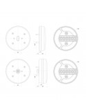 Medidas Piloto Trasero Redondo LED Black 3 Funciones 12/24V -2Leds- F RD AR Posición, Niebla, Marcha Atrás - Ø 14Cm