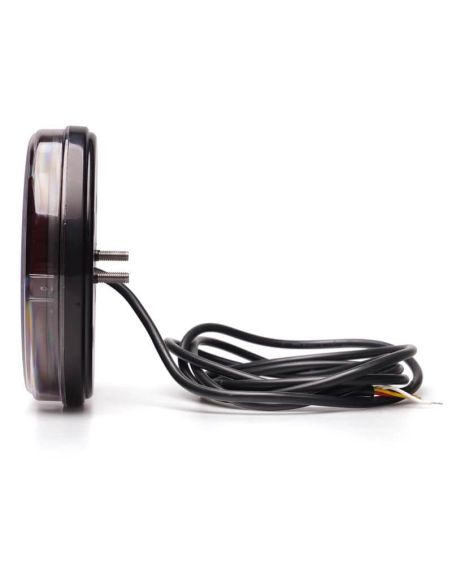Piloto Trasero Redondo LED Black 3 Funciones 12/24V -2Leds- F RD AR Posición, Niebla, Marcha Atrás - Ø 14Cm