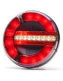 Piloto Trasero Redondo LED Black 3 Funciones 12/24V -2Leds- F RD AR Posición, Niebla, Marcha Atrás - Ø 14Cm