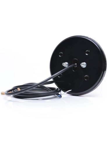 Lanterna traseira redonda LED preta 3 funções 12/24V -2Leds- F RD AR Posição, Neblina, Ré - Ø 14cm