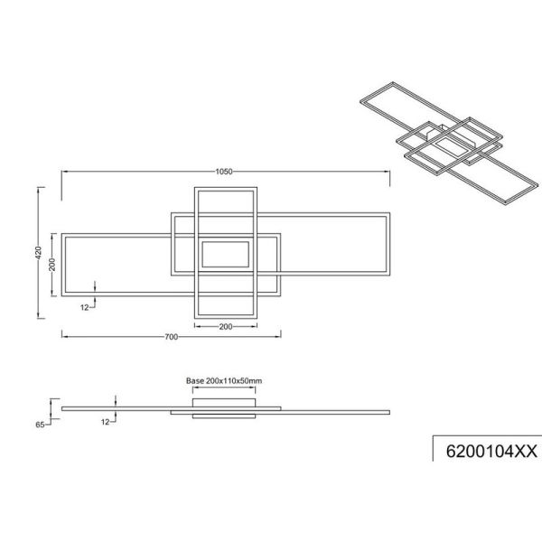 Deckenpaneel LED IRVINE mit...