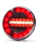 Piloto Trasero Redondo LED Black 3 Funciones 12/24V 12Leds F RD AR Posición, Niebla, Marcha Atrás - Ø 14Cm W154/12