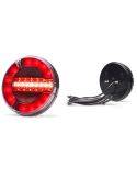 Piloto Trasero Redondo LED Black 3 Funciones 12/24V 12Leds F RD AR Posición, Niebla, Marcha Atrás - Ø 14Cm W154/12