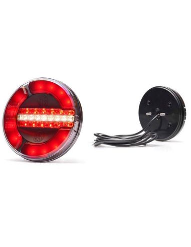 Piloto Trasero Redondo LED Black 3 Funciones 12/24V 12Leds F RD AR Posición, Niebla, Marcha Atrás - Ø 14Cm W154/12