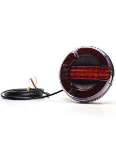 Piloto Trasero Redondo LED Black 3 Funciones 12/24V con intermitente dinámico 2 metros de cable 2a RD S1D 1129 DD BLACK ADR 2
