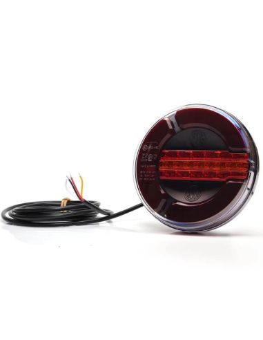 Piloto Trasero Redondo LED Black 3 Funciones 12/24V con intermitente dinámico 2 metros de cable 2a RD S1D 1129 DD BLACK ADR