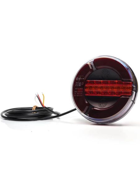 Piloto Trasero Redondo LED Black 3 Funciones 12/24V con intermitente dinámico 2 metros de cable 2a RD S1D 1129 DD BLACK ADR