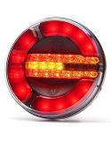 Piloto Trasero Redondo LED Black 3 Funciones 12/24V con intermitente dinámico 2 metros de cable 2a RD S1D 1129 DD BLACK ADR