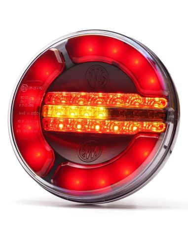 Piloto Trasero Redondo LED Black 3 Funciones 12/24V con intermitente dinámico 2 metros de cable 2a RD S1D 1129 DD BLACK ADR