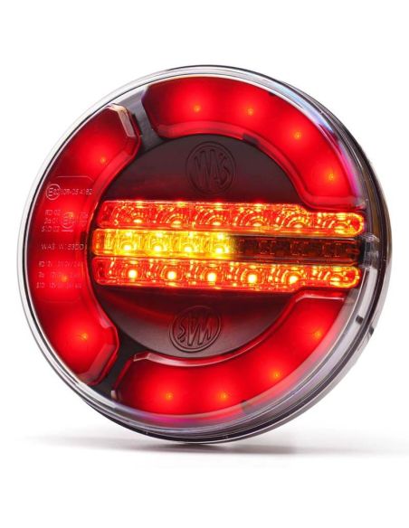 Piloto Trasero Redondo LED Black 3 Funciones 12/24V con intermitente dinámico 2 metros de cable 2a RD S1D 1129 DD BLACK ADR