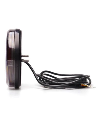 Feu arrière rond LED noir 3 fonctions 12/24V avec clignotant dynamique 2 mètres de câble 2a RD S1D 1129 DD NOIR ADR