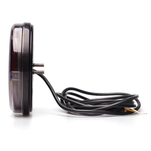 Piloto Trasero Redondo LED Black 3 Funciones 12/24V con intermiente dinámico 2 metros de cable 2a RD S1D 1129 DD BLACK ADR