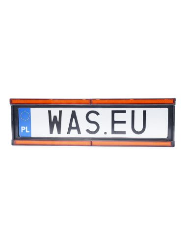 Suporte universal com luz de advertência âmbar e luz de placa aprovada W253 12V 24V - R10 L XA1