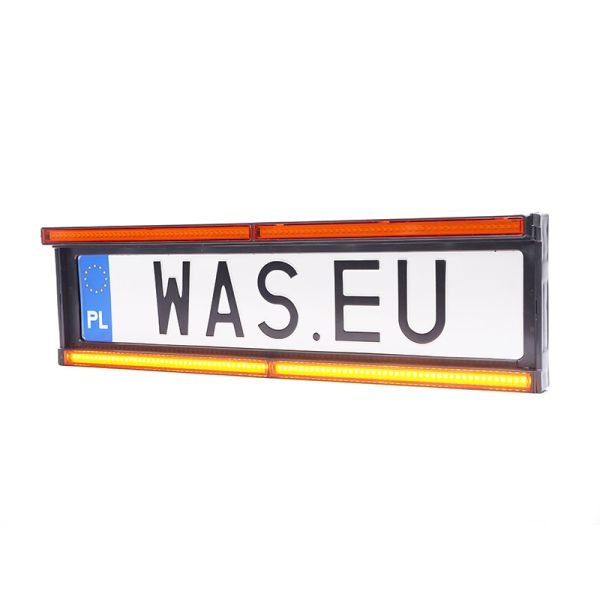 Soporte Universal con luz de advertencia ambar y Luz de Matricula Homologada W253 12V 24V - R10 L XA1