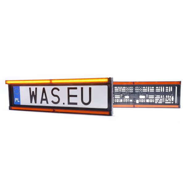 Suporte universal com luz de advertência âmbar e luz de placa aprovada W253 12V 24V - R10 L XA1