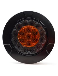 Piloto LED trasero redondo empotrable  W131 Y Black/Yellow 12V 24V Posición, Freno e Intermitente R10, R1Y, S1Y 2aY