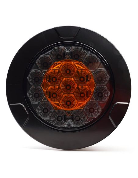 Piloto LED trasero redondo empotrable  W131 Y Black/Yellow 12V 24V Posición, Freno e Intermitente R10, R1Y, S1Y 2aY