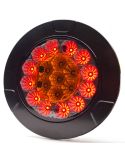 Piloto LED trasero redondo empotrable  W131 Y Black/Yellow 12V 24V Posición, Freno e Intermitente R10, R1Y, S1Y 2aY