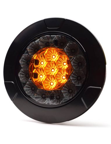 Piloto LED trasero redondo empotrable  W131 Y Black/Yellow 12V 24V Posición, Freno e Intermitente R10, R1Y, S1Y 2aY