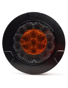 Piloto LED Black trasero redondo W131 Y Black/Yellow 12V 24V Posición, Freno e Intermitente R10, R1Y, S1Y 2aY