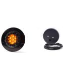 Piloto LED Black trasero redondo W131 Y Black/Yellow 12V 24V Posición, Freno e Intermitente R10, R1Y, S1Y 2aY